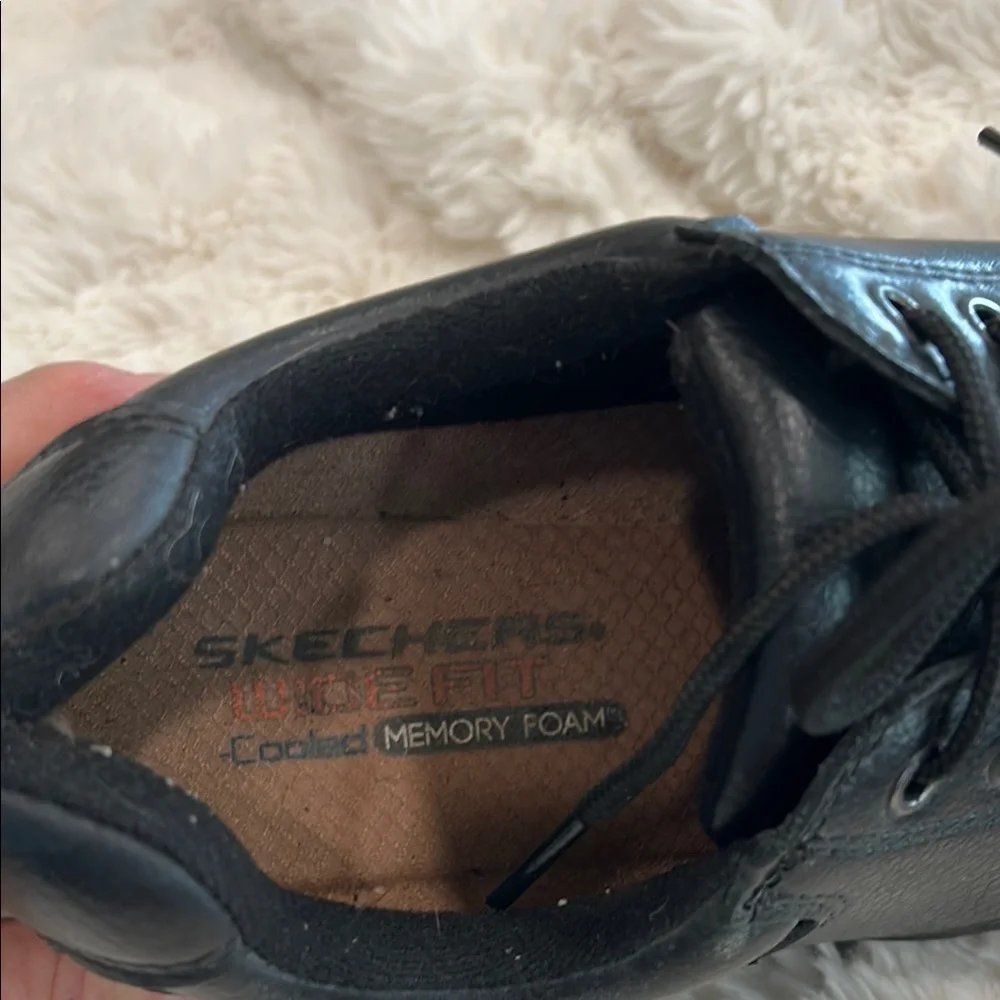 Skechers Men's Black Leather Oxfords